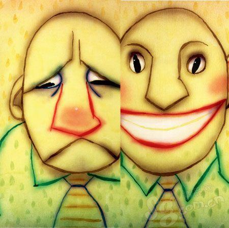 天才和疯子之间的精神分裂患者