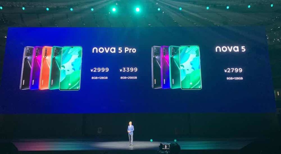 2799元起潮流自拍手机华为nova5系列正式发布