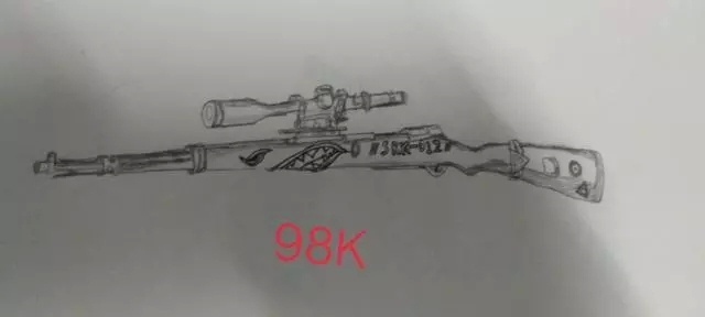 98K简笔画狙击枪图片