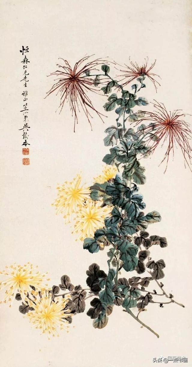 民国海派名家吴树本菊画欣赏