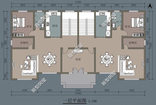 7套带堂屋农村户型,现代中式欧式啥风格都有,第4套占地仅80平_设计