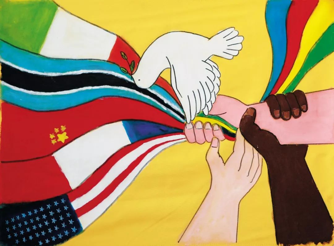 和平的旗帜绘画征集之部分获奖作品展示四少年科学粉