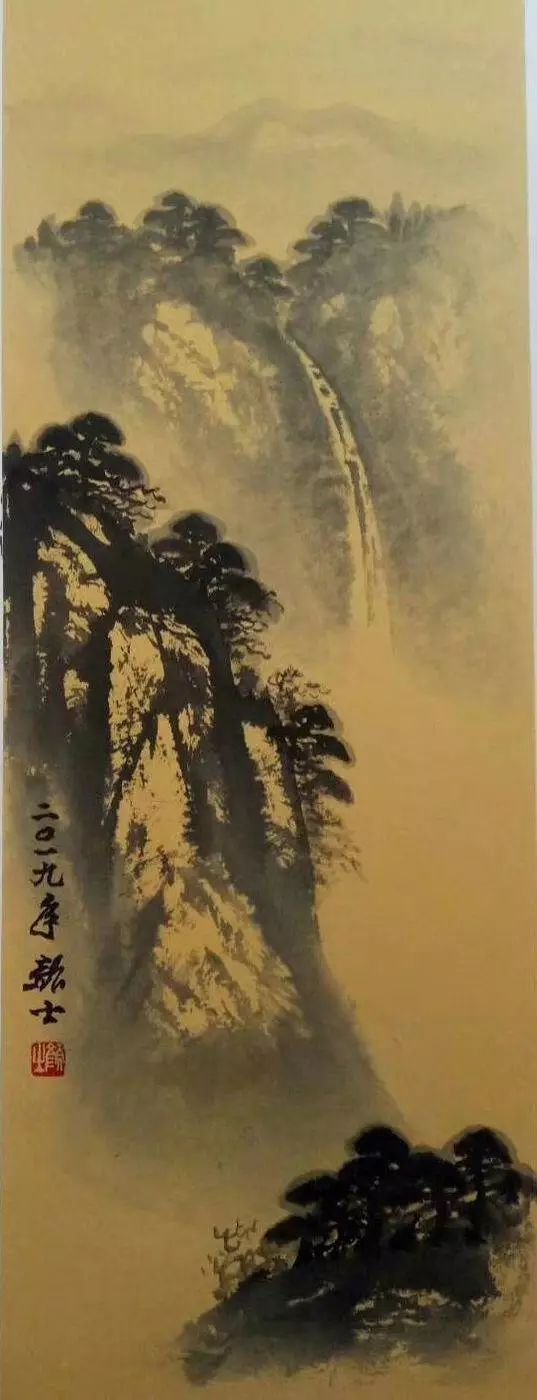 颜士水墨山水画如临仙境