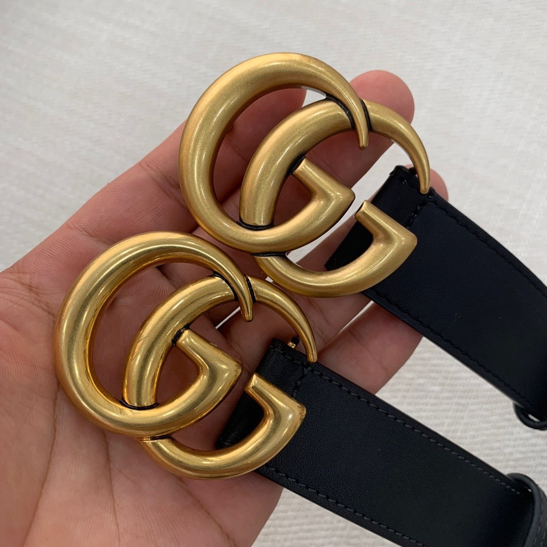 牛哥開炮:古馳gucci 雙g帶扣皮革腰帶真假鑑別_對比