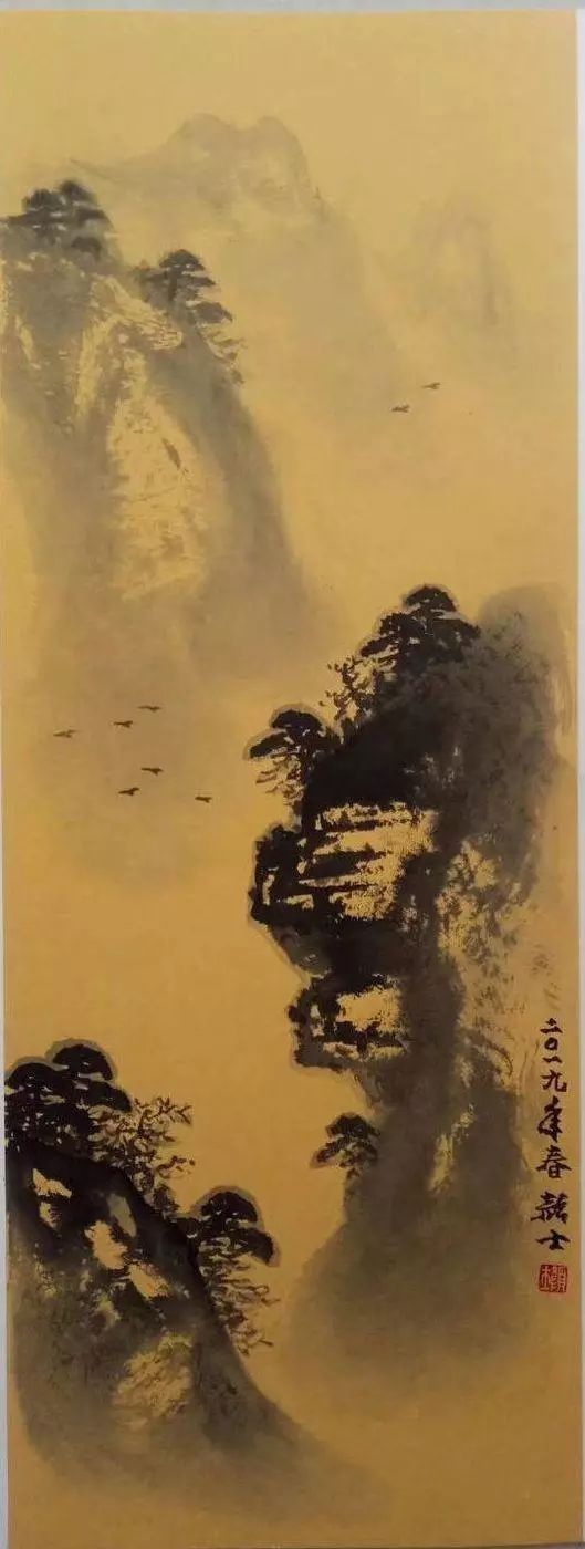 颜士水墨山水画如临仙境