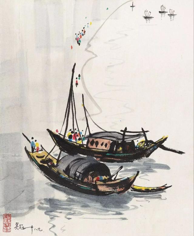 吴冠中笔下的船个个载着江南梦