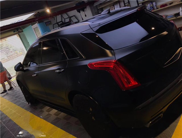 黑武士来袭凯迪拉克xt5改色电光黑