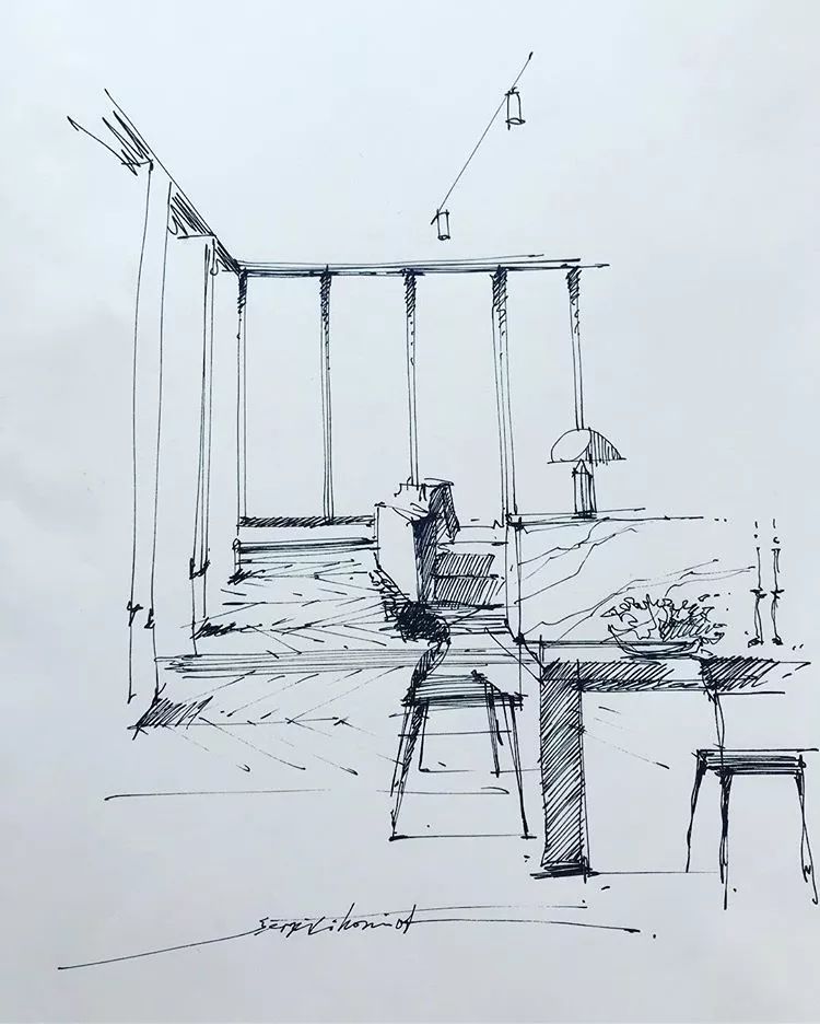 在勾画物体时也要注意线条的轻重变化,使得线稿更有层次感