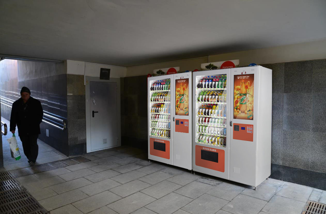 蛇形货道的机器卖瓶罐装饮料;弹簧/履带货道的机器卖各种零食,面包