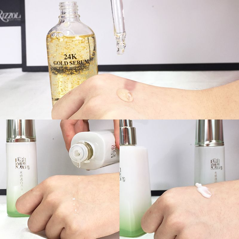 植美村精华液质地稍显粘稠,推开后却很容易吸收.