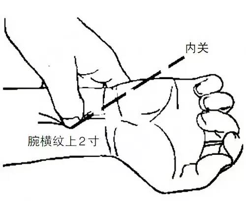 按摩方法:前臂半屈,用健侧手拇指螺纹面按在患侧上述穴位,顺时针方向