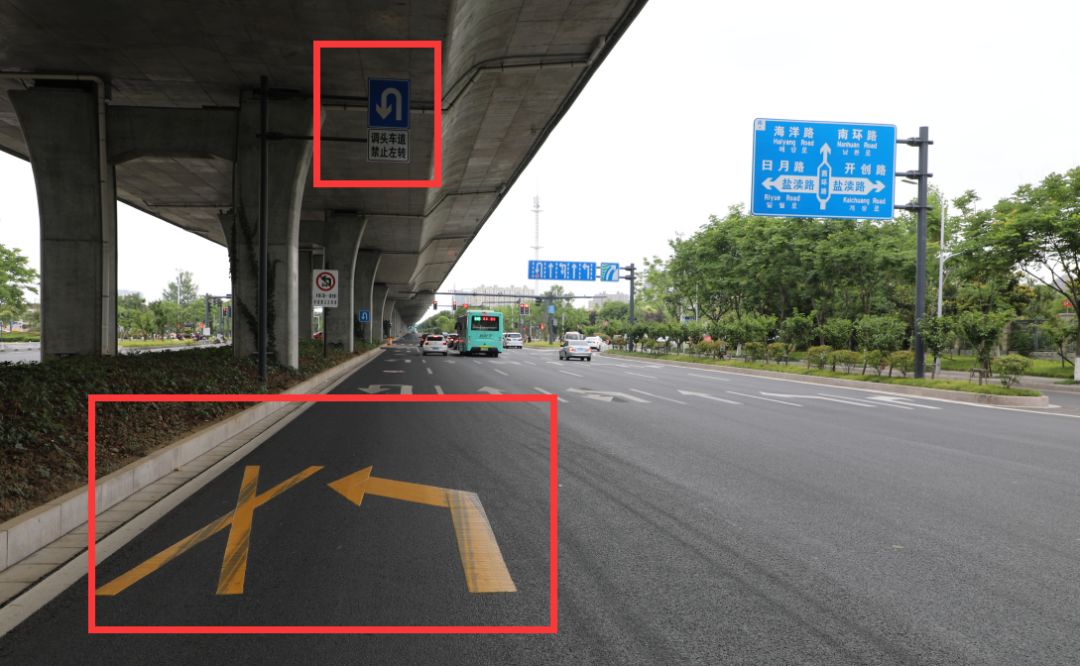 我们来看一下动图示范实线一侧禁止车辆越线超车或向左转弯,虚线一侧