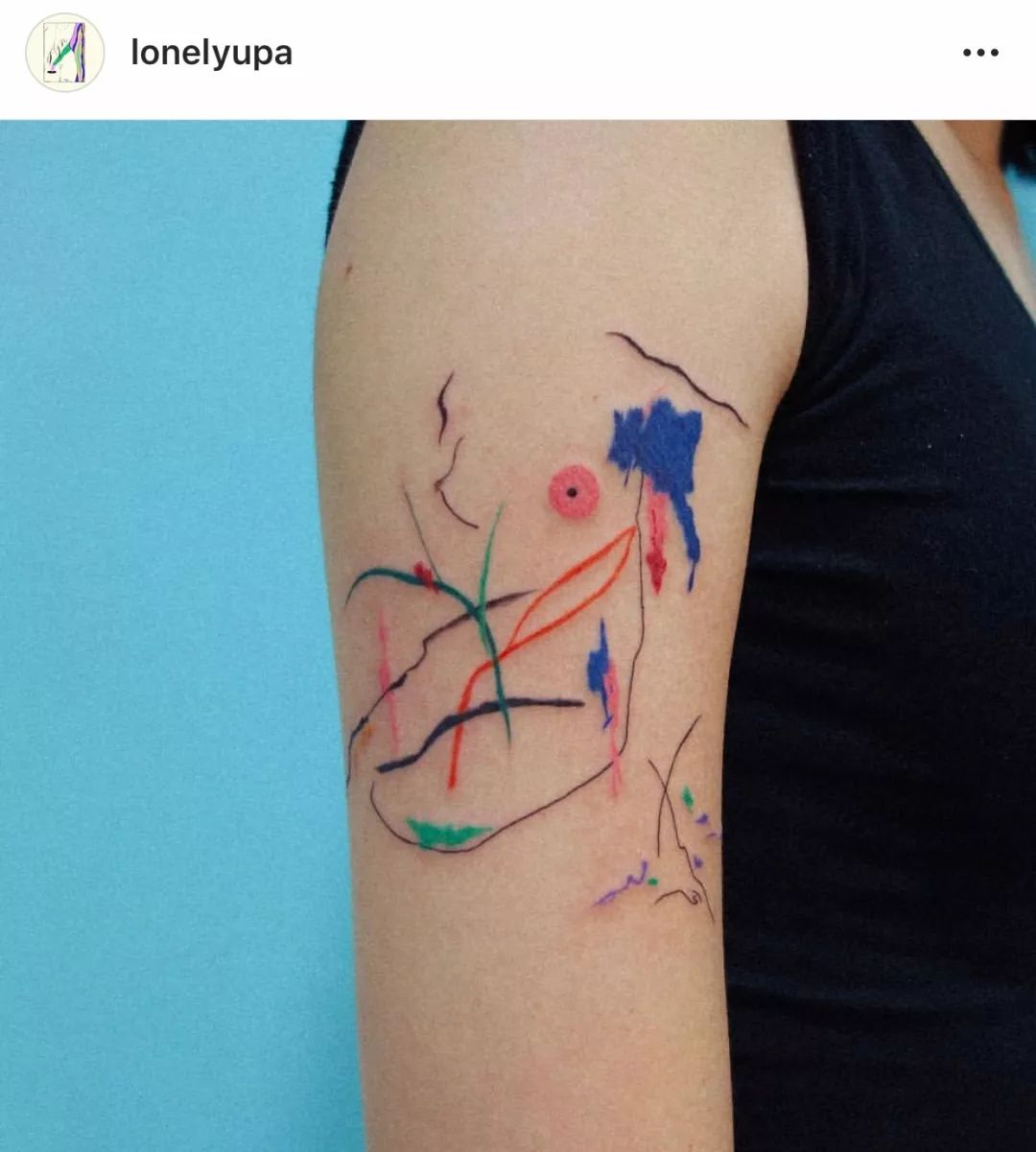 smrzhao纹身推荐第191期彩色抽象趣味凌乱喃喃自语的小色块