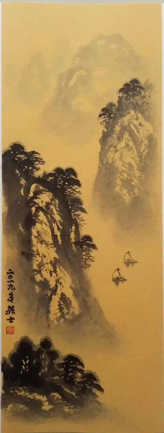 颜士水墨山水画如临仙境