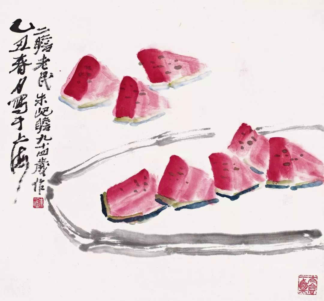 名家画西瓜为您解解暑!_齐白石