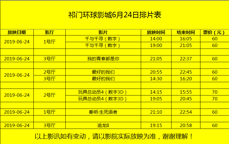 嘉定影剧院排片表图片