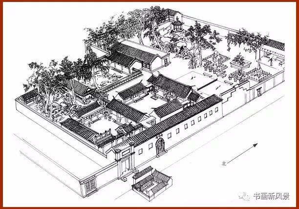 手绘老北京四合院30幅