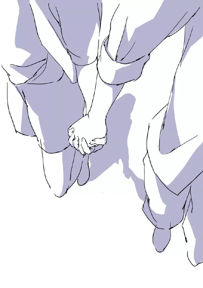动漫人物牵手动作绘画参考画个画都要被喂狗粮哭了