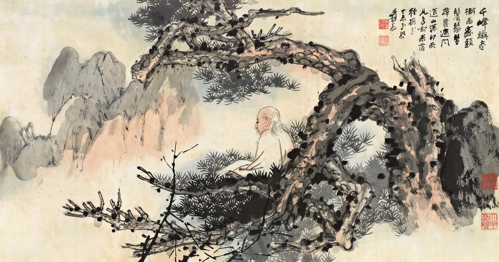 被西方艺坛赞为"东方之笔"的张大千画笔下的松树