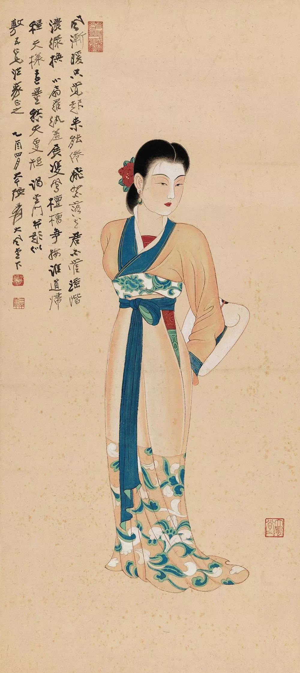 近现代大师画美女,各具韵味!_张大千