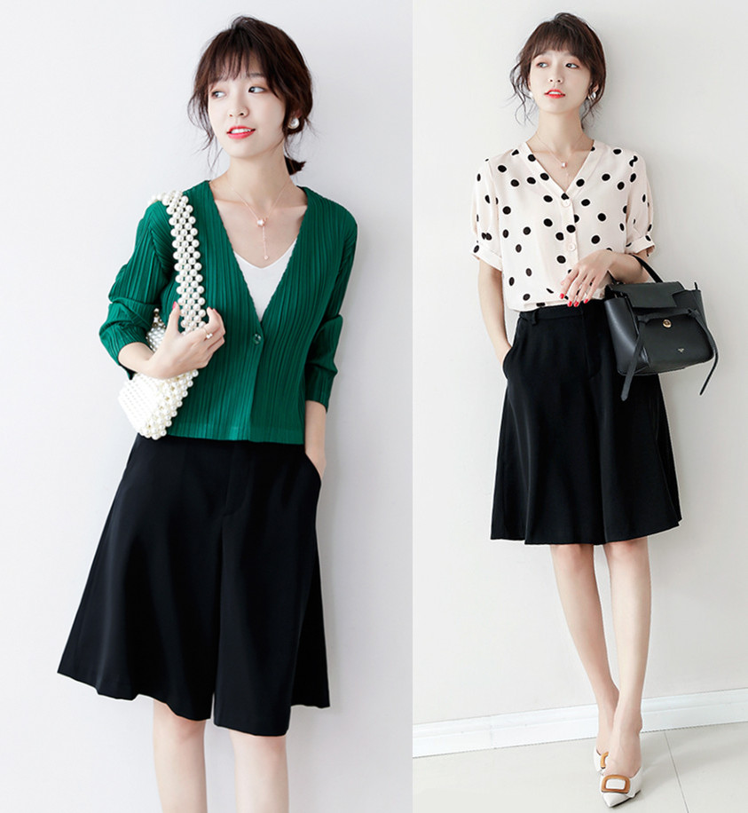 夏天:这5种裤装穿搭:知性优雅,遮肉显瘦,穿出女神气质!_裙裤