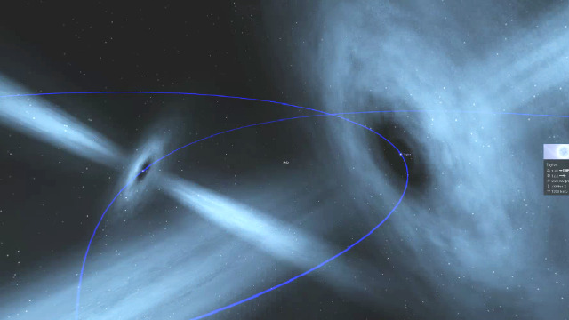 脉冲双星沿轨道相互绕对方运动形成的双星系统