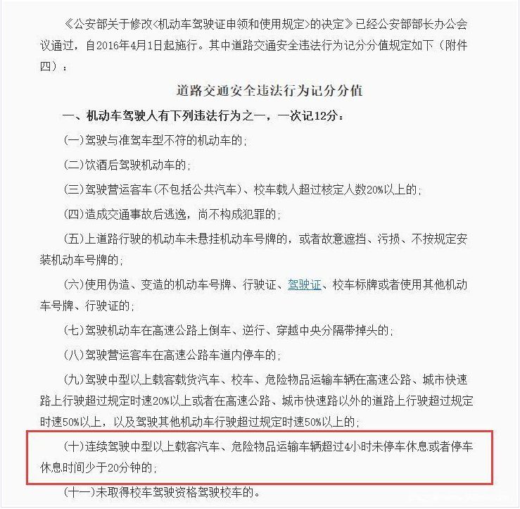 疲勞駕駛危害大新規連續駕駛超過4小時一旦被抓住將直接扣12分