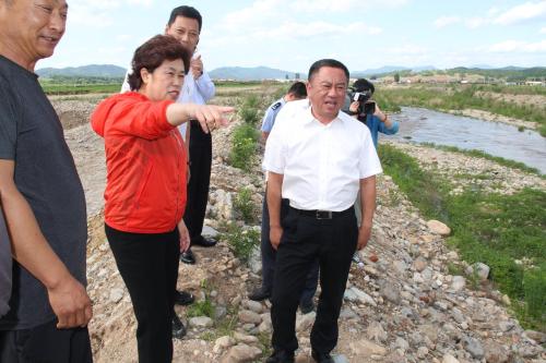市委常委政法委书记徐莉和市政府副市长刘磊带队督导检查丰满区防汛
