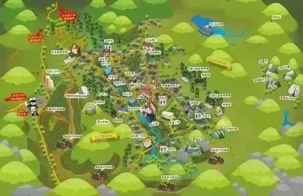 军营村手绘地图夏天这场有"氧"之旅内容来源:军营山居,跟我出发吧