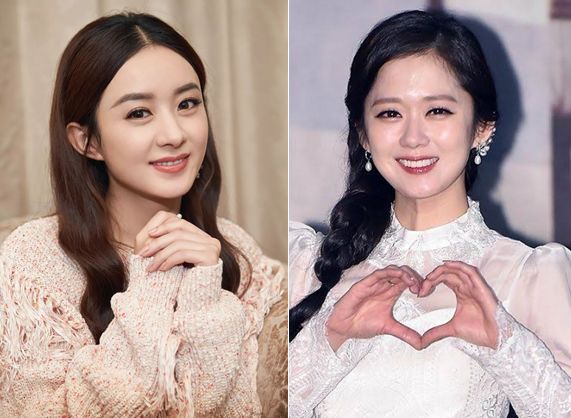 与相似度极高的韩国艺人张娜拉相比,后者的眼型更细长,不同于赵丽颖的