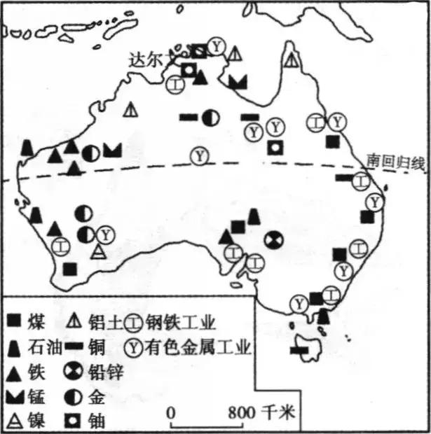 澳大利亚工业区分布图图片