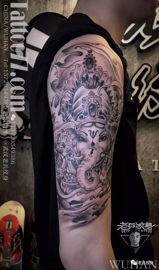 老兵店内作品欣赏象神纹身