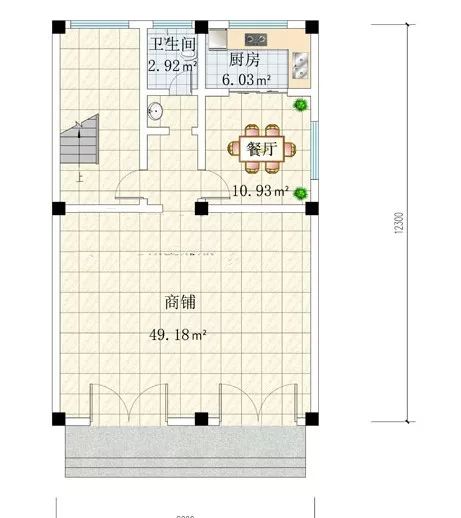 二个门面户型建筑图图片