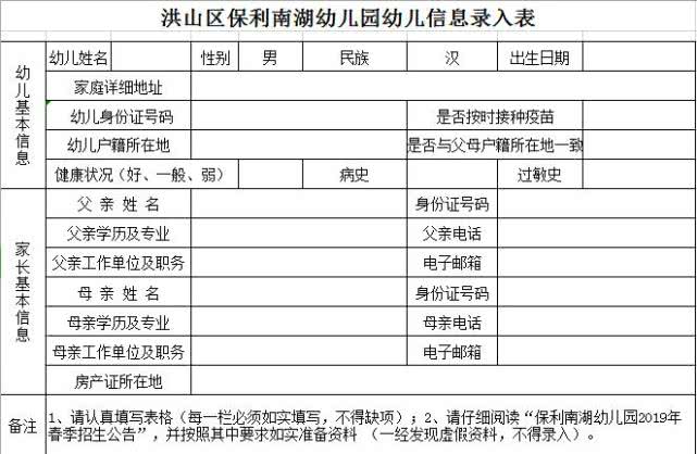 洪山区幼儿园一览表图片