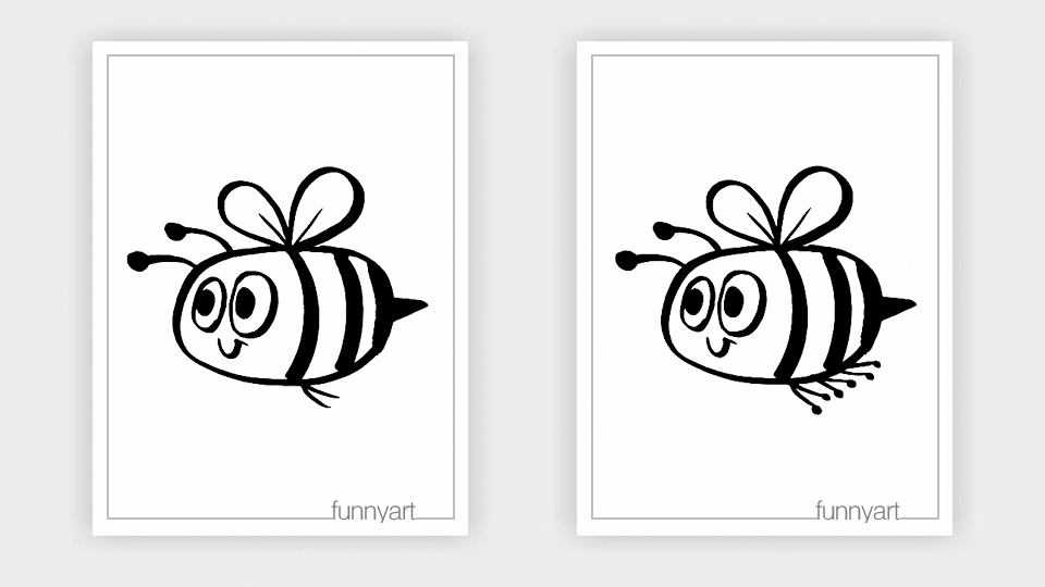 如何简单画勤劳的蜜蜂(逐步详解)