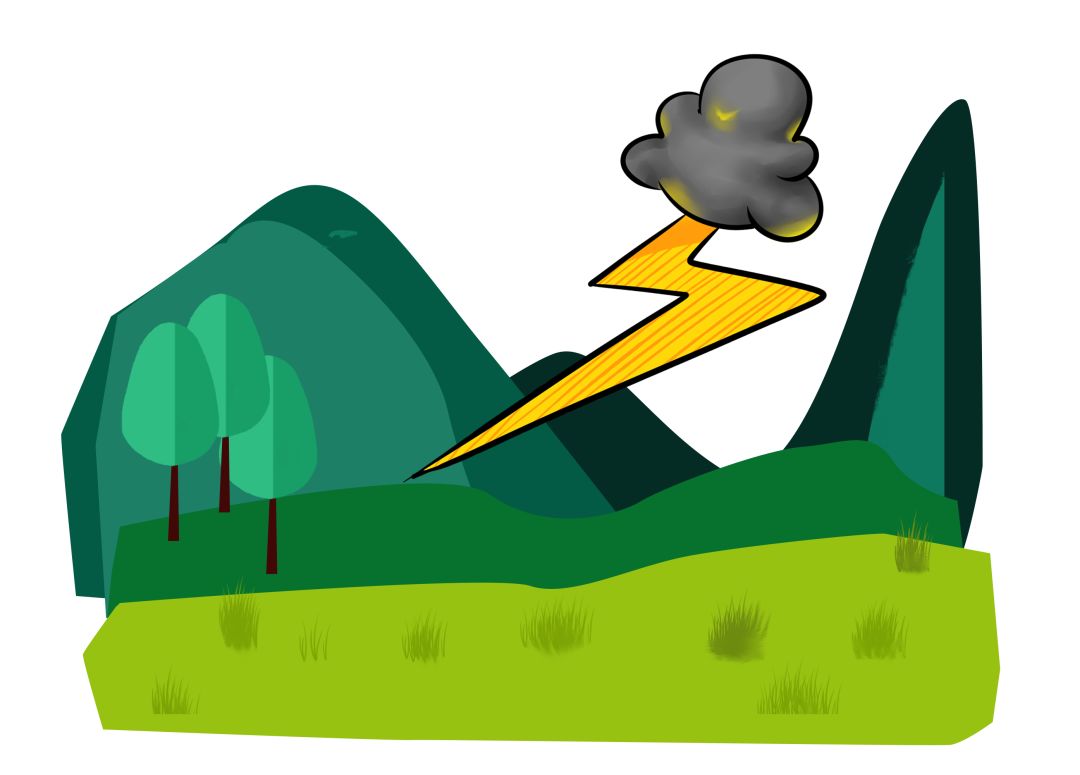 电闪雷鸣卡通图片