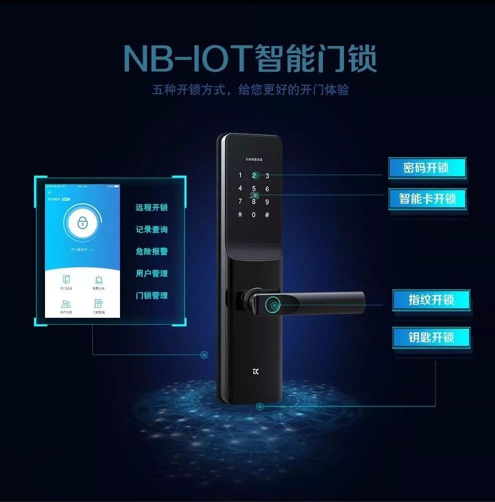 在这里,天诚nb-iot 5g智能锁免费送!_门锁