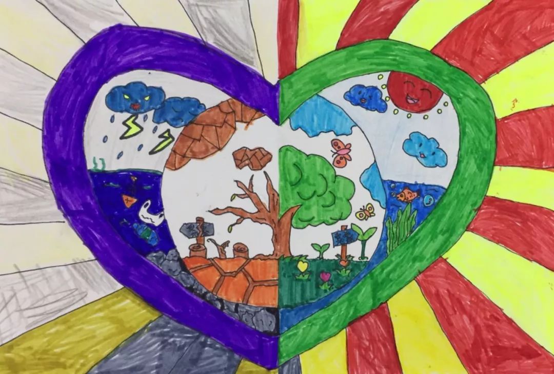 孩子们通过绘画的方式,展现了我们脚下的这片土地,号召大家从我做起
