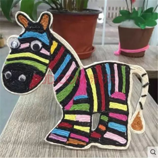 幼儿园常用皱纹纸~线绳粘贴画手工,美美哒!
