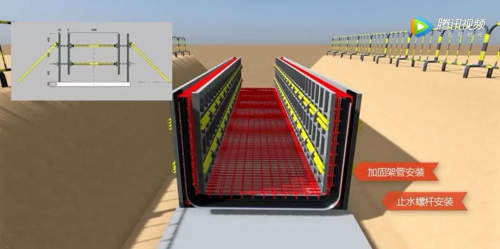 3d动画,地下管廊标准段施工可视化施工技术交底!