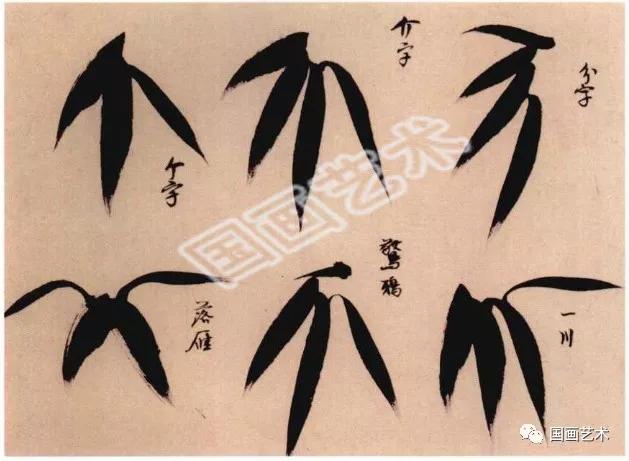 竹竿竹节的画法步骤竹子技法解析竹子枝叶组合练习