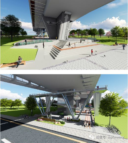 中兴大桥桥下景观设计效果图(2)宜宾岷江大桥桥下空间利用案例.