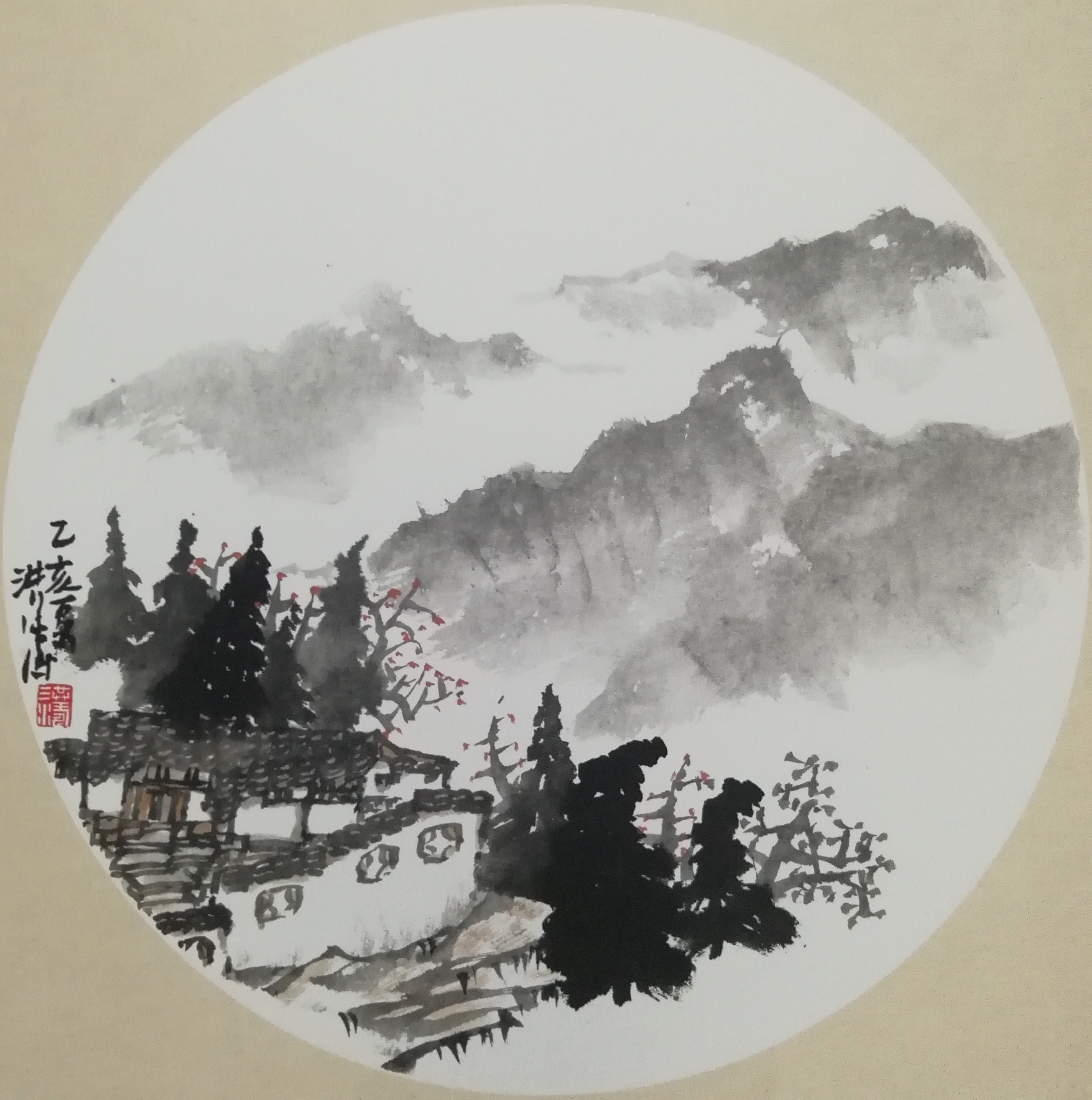 【作品欣赏】出版有《当代中国山水画名家《洪涛水墨画《当代