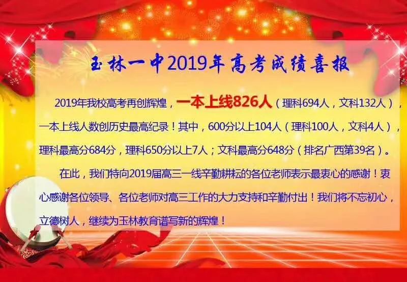 2019玉林各学校高考成绩出炉了!