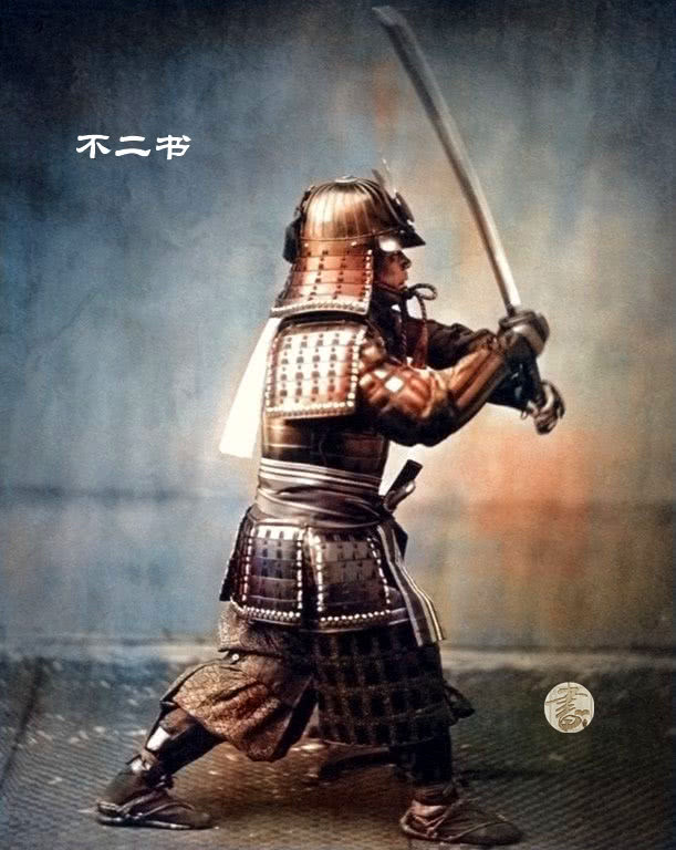 原创上色老照片百年前的日本武士个个身材矮小但眼神却满是杀气