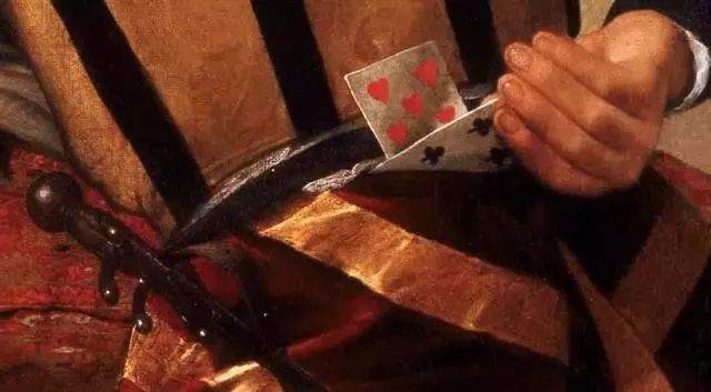 同伙,偷看还做手势不谙世事▲他看起来很年轻▲卡拉瓦乔《纸牌作弊