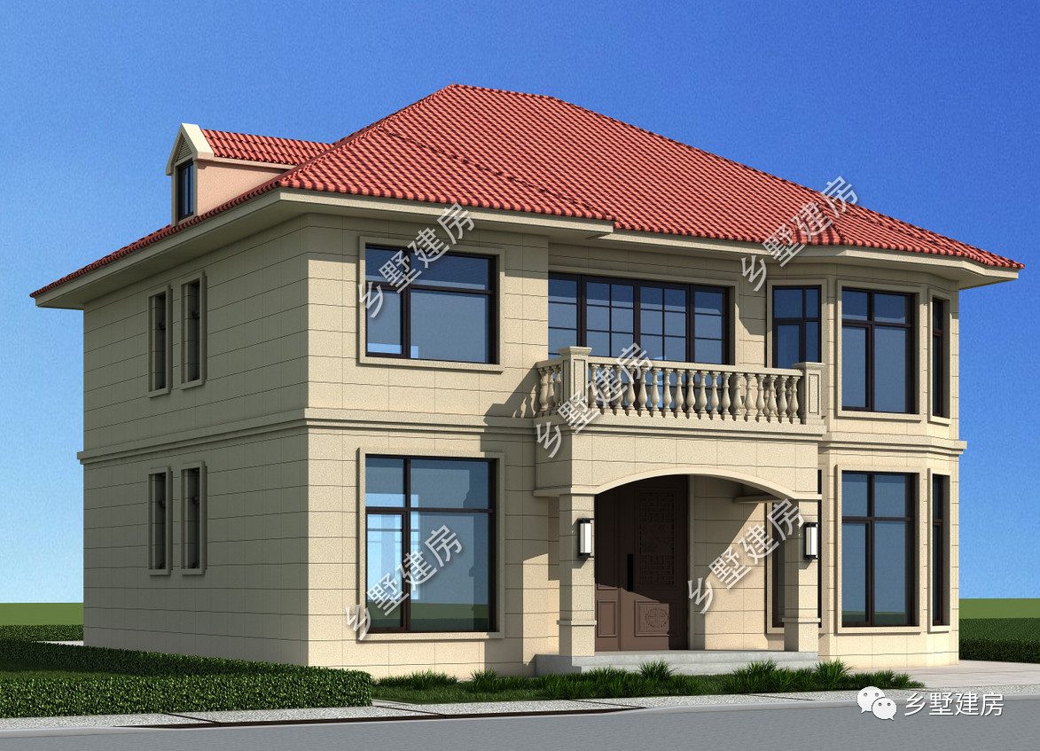 13x11米二层欧式小别墅带堂屋设计正对了农村的习性