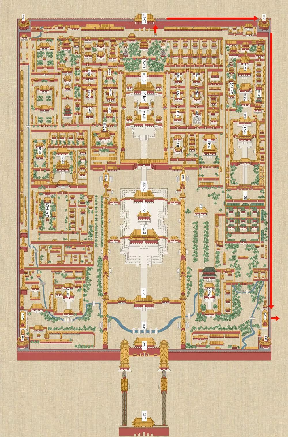 北京故宫护城河纵览图图片