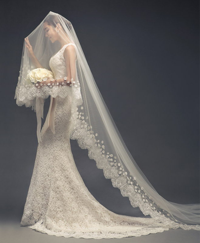 唐艺昕张若昀婚纱照首曝光明星新娘都是这样选头纱