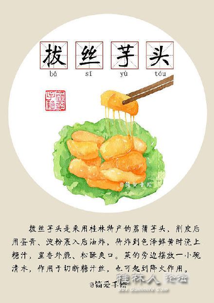 广西美食绘画,广西美食简笔画